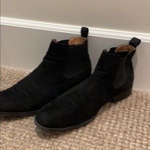 Black suede boots